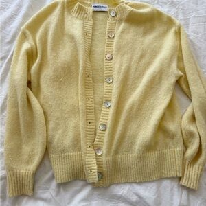 Princess Polly Soft Yellow Button-Up Cardigan